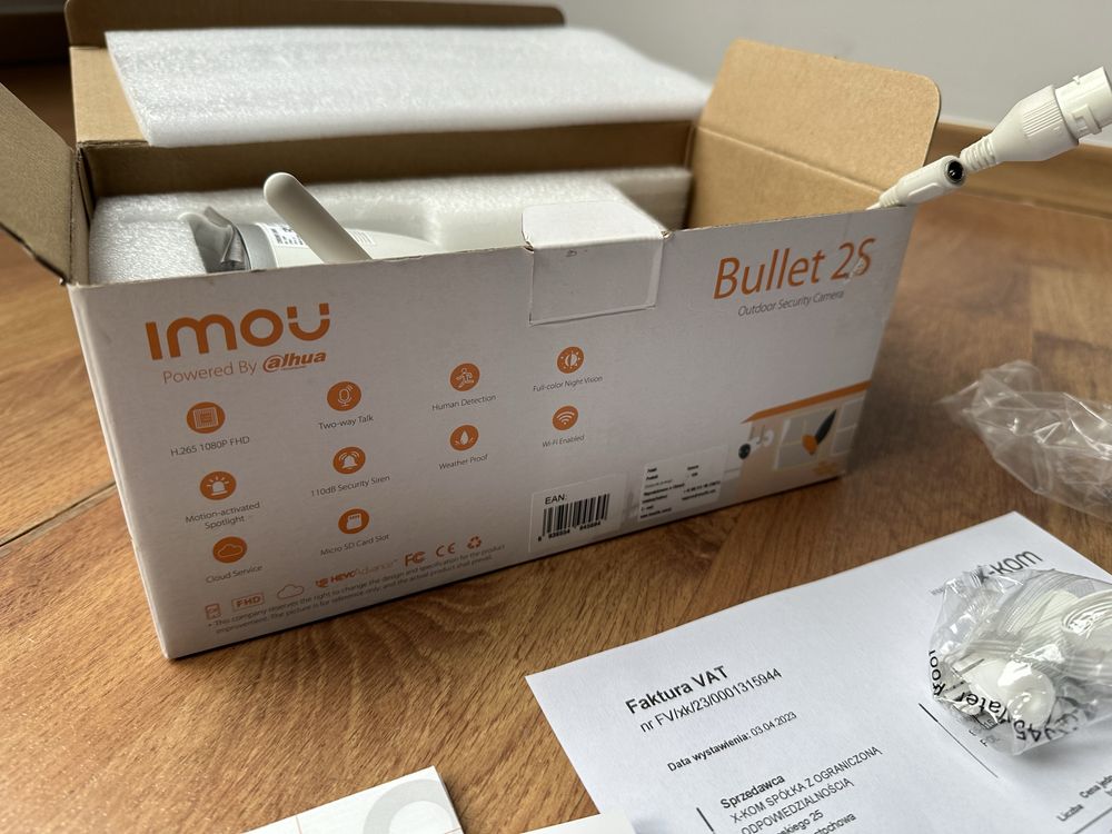 Kamera zewnetrzna Imou Bullet z  Bullet 2S IPC-F26FP  glosnik, lampy