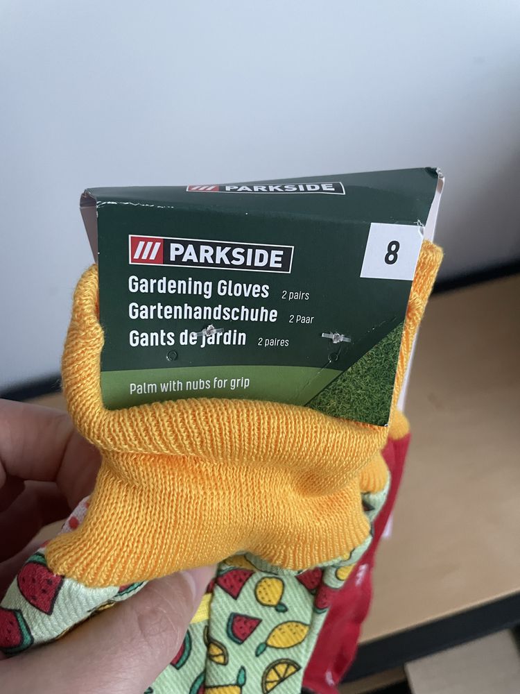 Nowy zestaw dwóch par rękawic ogrodowych parkside