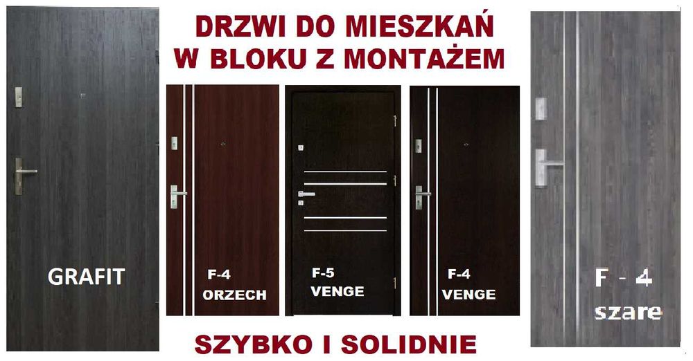 Drzwi zewnętrzne wejściowe-wewnątrzklatkowe do mieszkania z MONTAŻEM