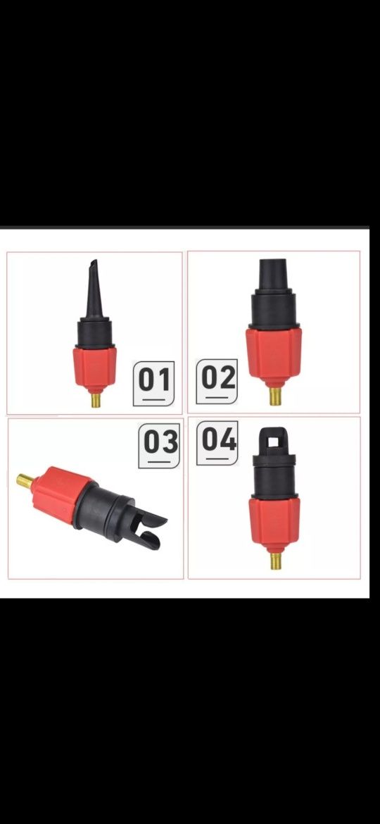 Válvula com 4 adaptadores para SUP Paddle, caiaque, canoa, barco, boia