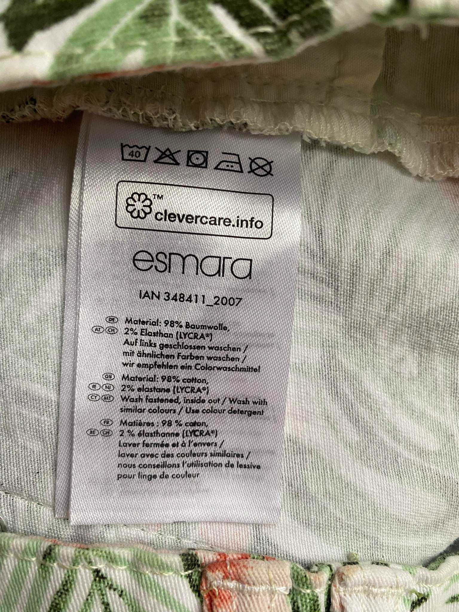 Esmara spodnie w kwiaty rurki rozm. 44 bawełniane jeans