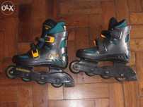 Patins em linha com muito pouco uso