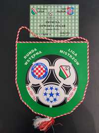 Legia Warszawa Hajduk Split bilet proporczyk Liga Mistrzów 1994 r.