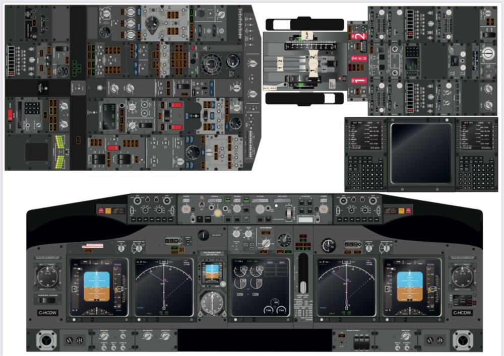 Mockup B737 Boeing 737 800 NG papierowy kokpit paper cockpit