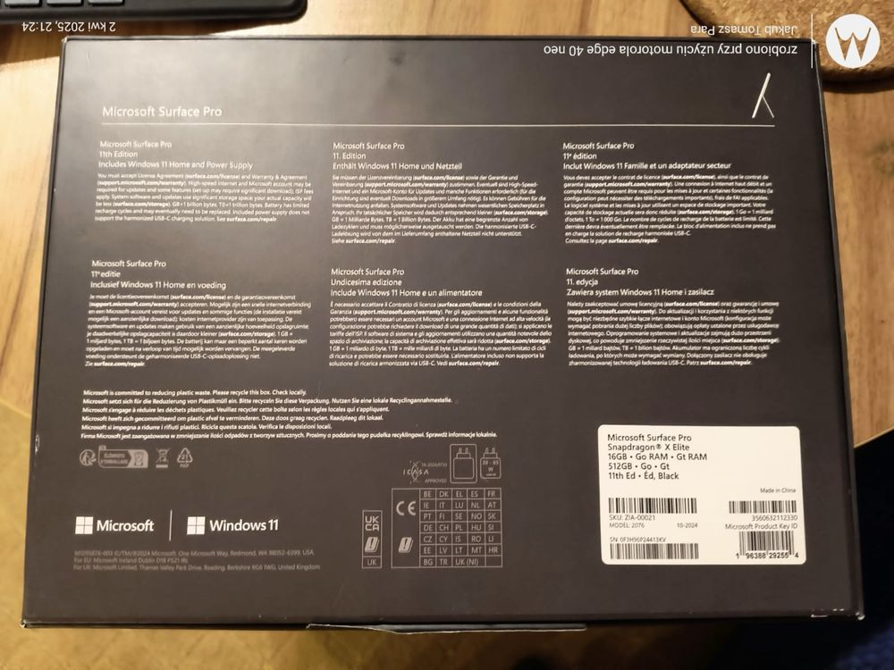 Microsoft surface pro 11 na gwarancji z klawiaturą i rysikiem