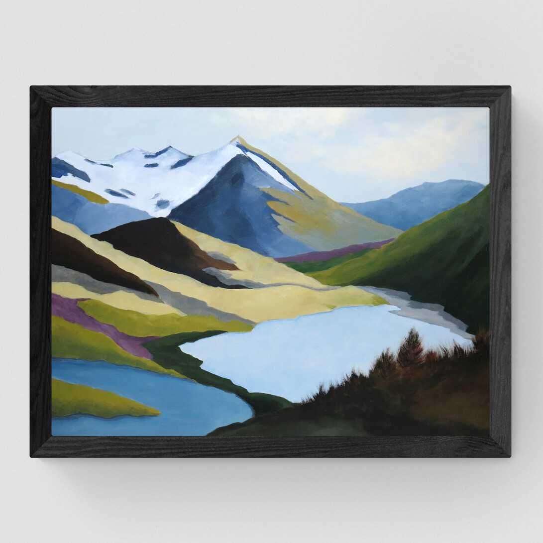 Ręcznie malowany obraz 45x60 pejzaż góry