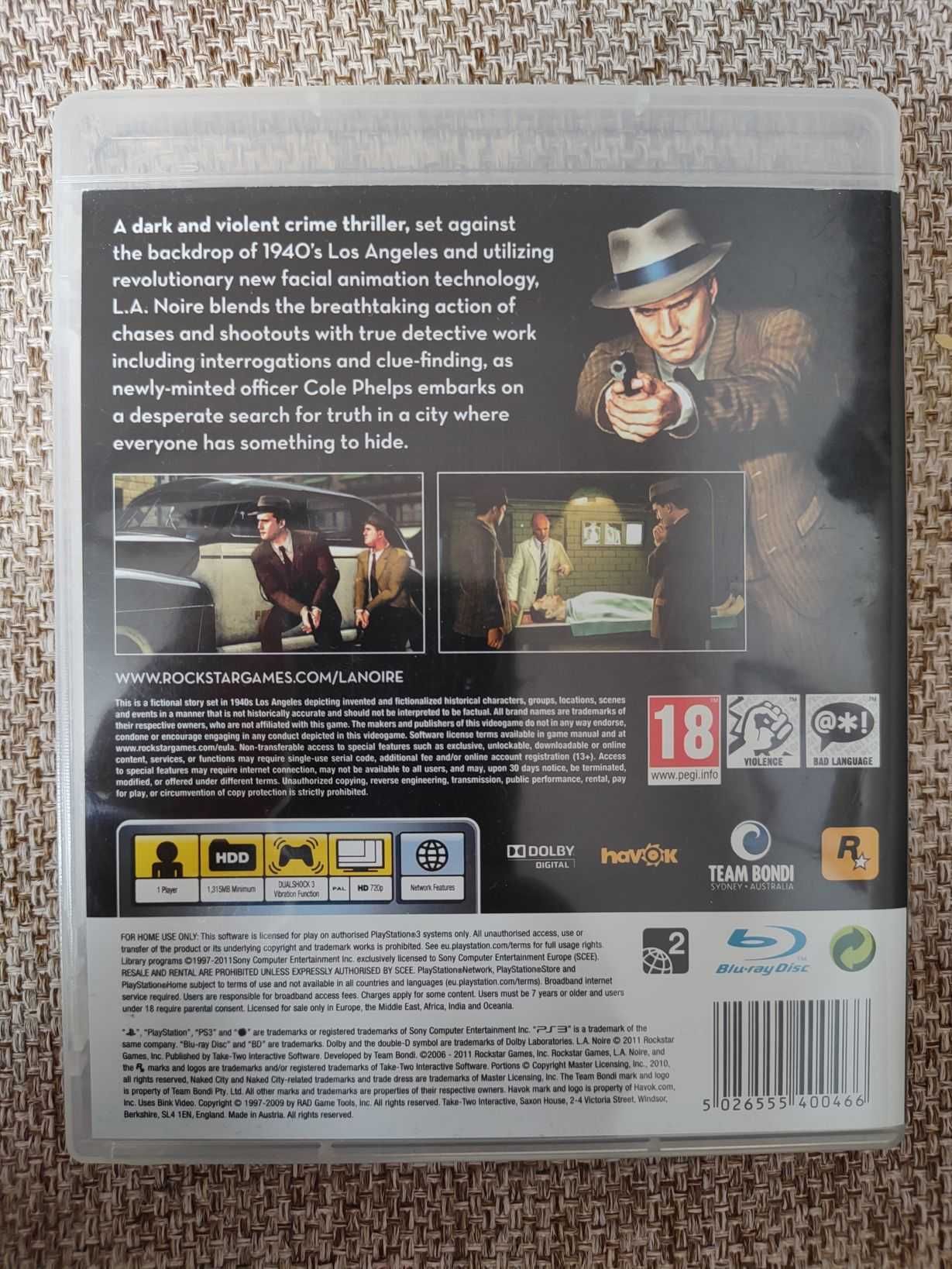 L.A. Noire PS3 Playstation 3