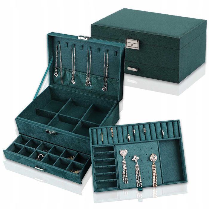 Nowa Szkatułka Na Biżuterię Zegarki Kuferek Duży Organizer Prezent