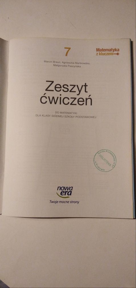 Zeszyt ćwiczeń do matematyki dla klasy 7 . Matematyka z kluczem.