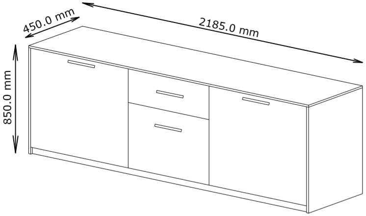 Komoda 220 cm dąb sonoma nowa