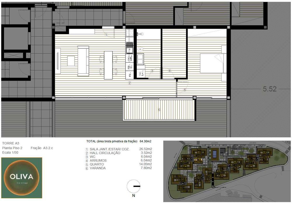 Apartamento T1+1 Empreendimento Oliva Eco Village