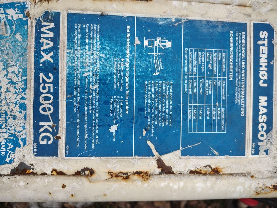 Podnośnik dwukolumnowy STENHOJ MASCOT 2500