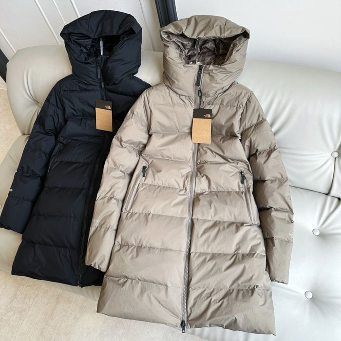 Жіночий пуховик чорний беж the north face