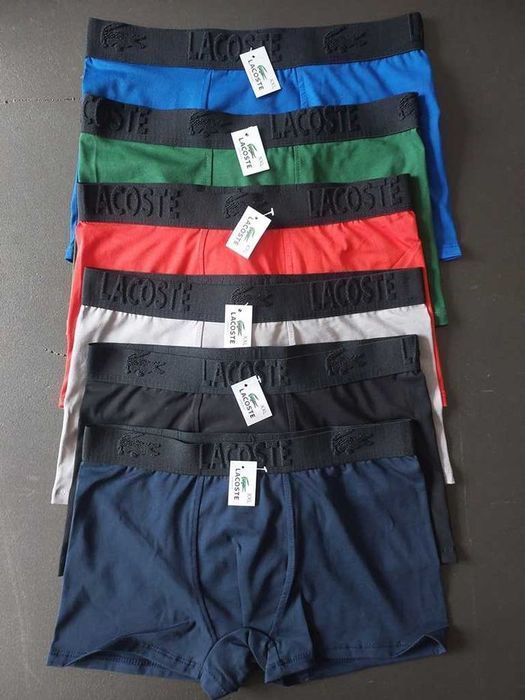 Мужские трусы Lacoste 3D Black . Чоловічі чорні боксери Лакост