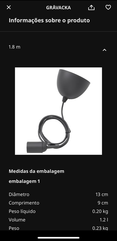 IKEA 2 candeeiros suspensos GRÄVACKA