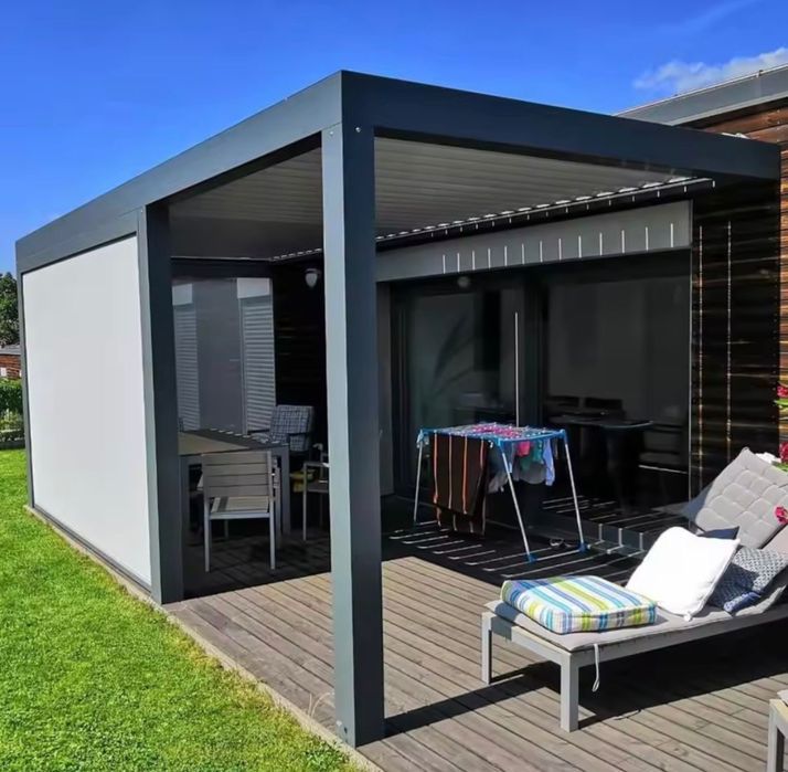 Pergola Alumioniowa Premium z Ruchomym Dachem Zaslonami Altanka taras