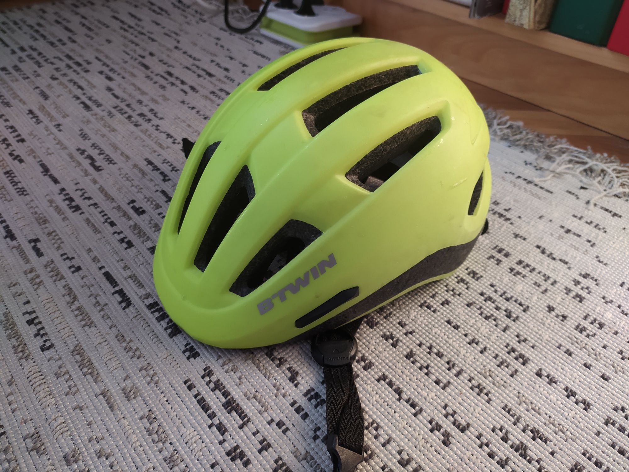 Kask rowerowy miejski btwin city bike helmet 500 yellow 53-58