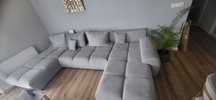 Sofa modułowa szara kształt U duża XXL