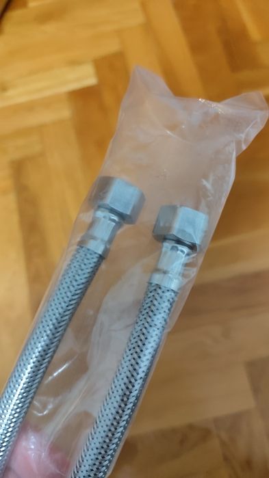 Nowe wężyki do podłączenia baterii / kranu – 3/8 cala, 40 cm (2 szt.)