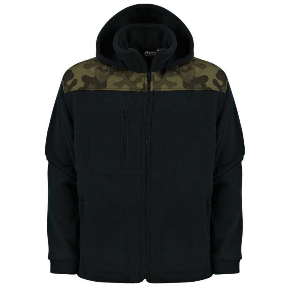 POLSKI Gruby Polar Bluza Męska CZARNY MORO KAPTUR 4XL 360gr 128,90 zł