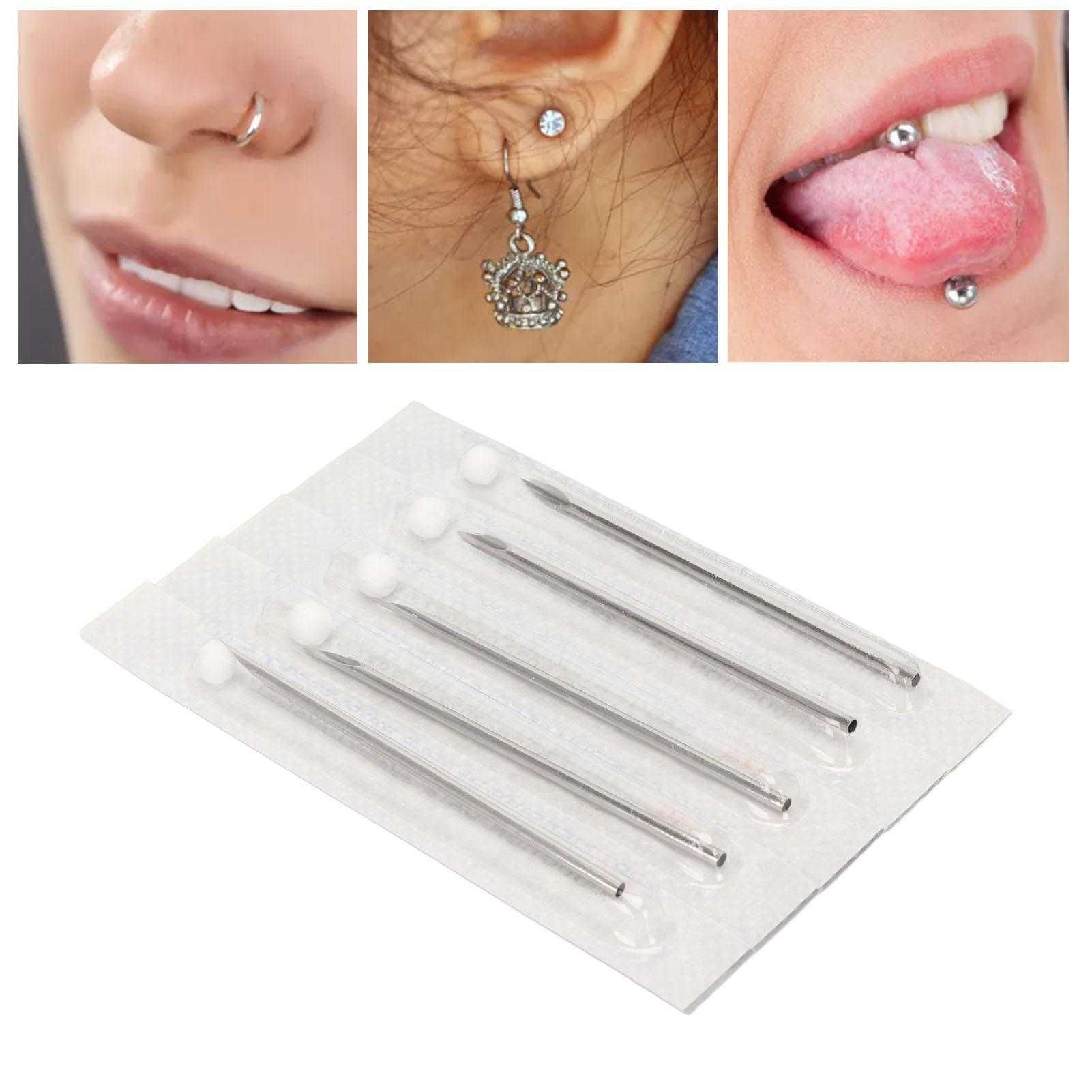 igła do przekłuwania piercing - 14G 1.6mm język ucho 316L 5 sztuka