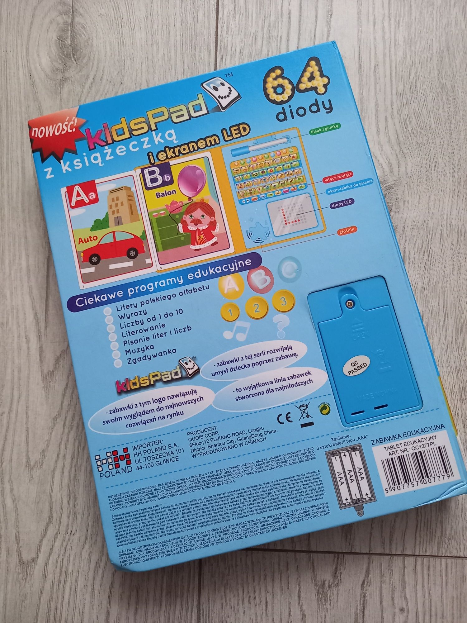 Kidspad/tablet dla dziecka zabawka edukacyjna