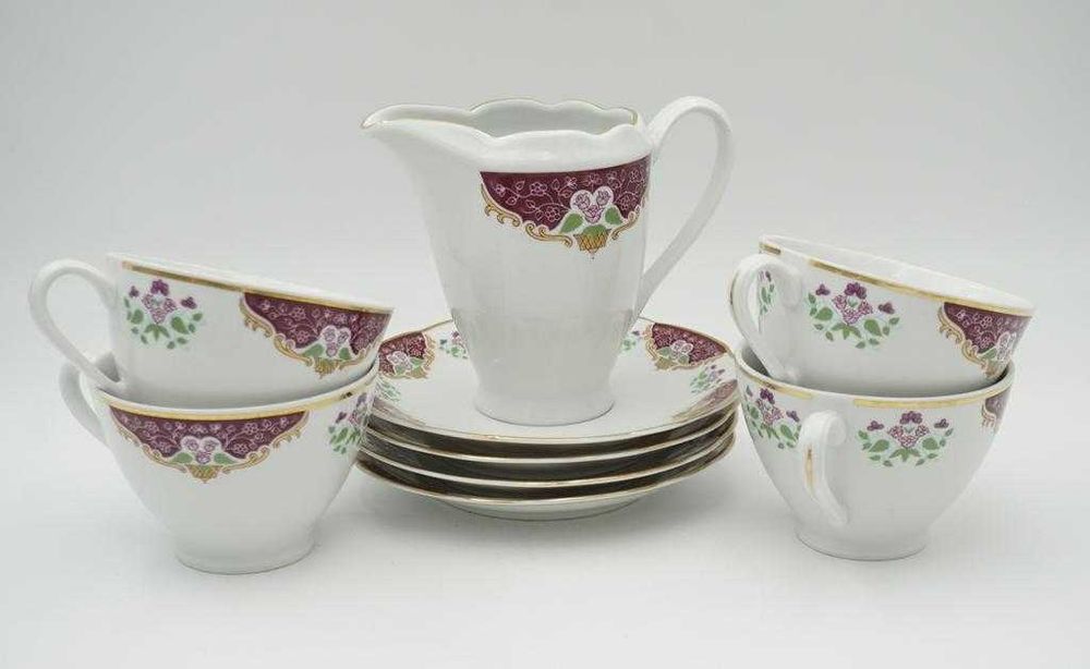 Ćmielów filiżanki na spodeczkach +mlecznik