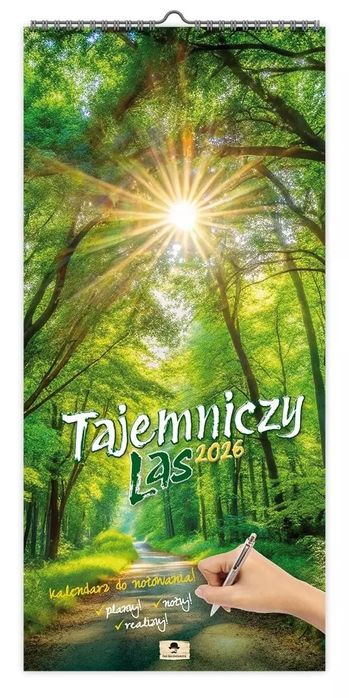 Kalendarz 2026 paskowy szeroki tajemniczy las. Pan Kalendarzyk