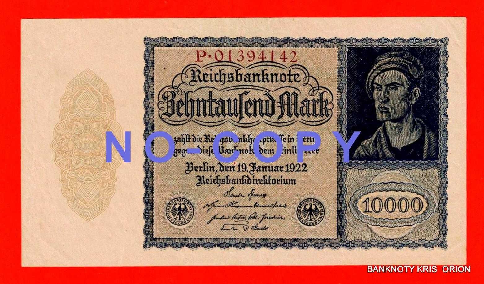 10000 Marek 1922 rok - Niemcy - seria P - UNC