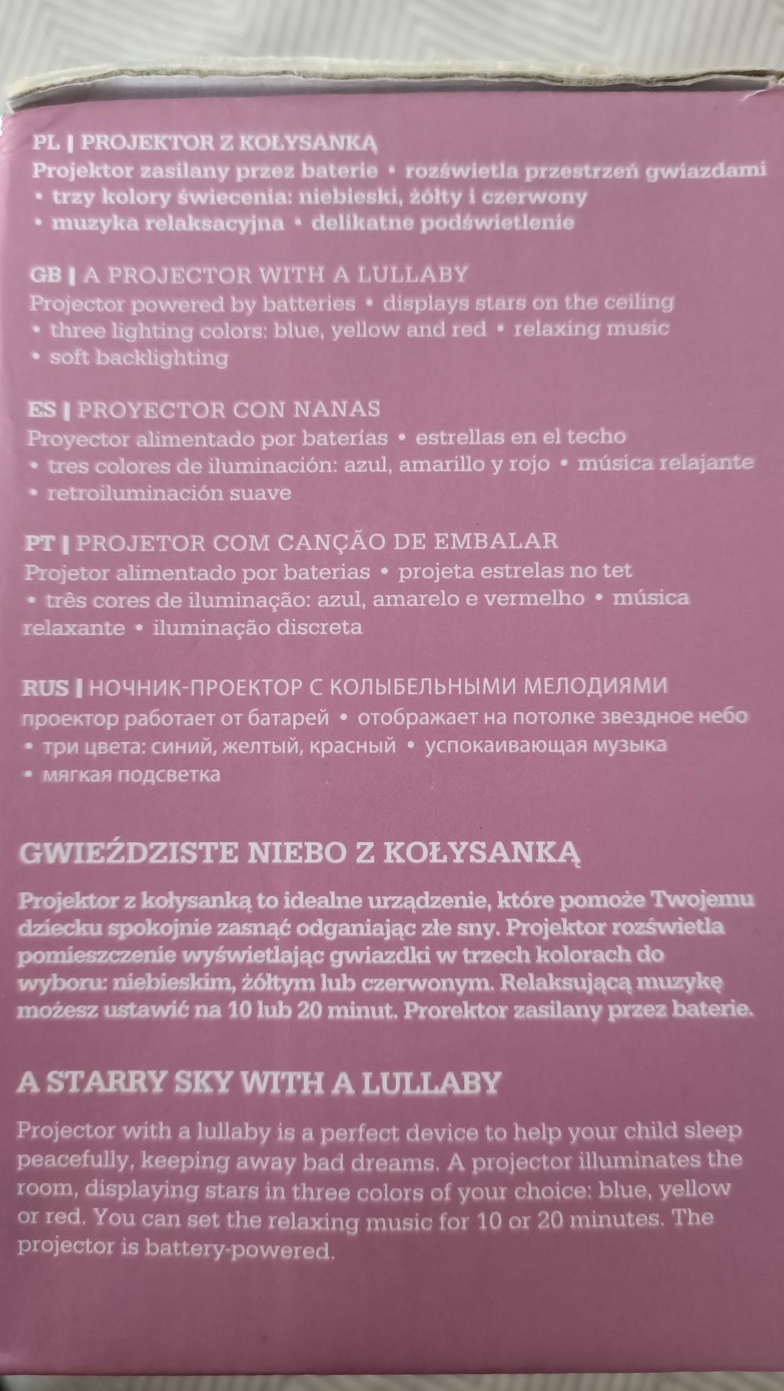 Projektor z kołysanką