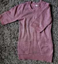 NOWA fioletowa/różowa/liliowa sukienka sweterek, XS/S M/L, jesień/zima