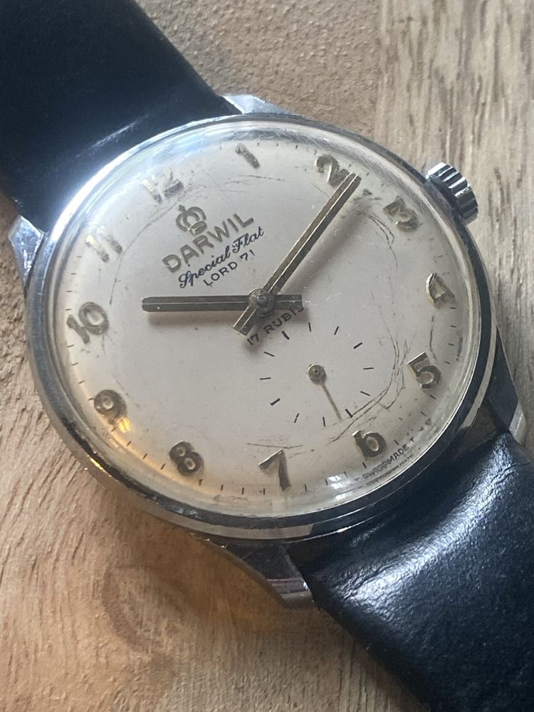 Zegarek Darwil Special Flat Lord 71 17 rubis Swiss Made nakręcany