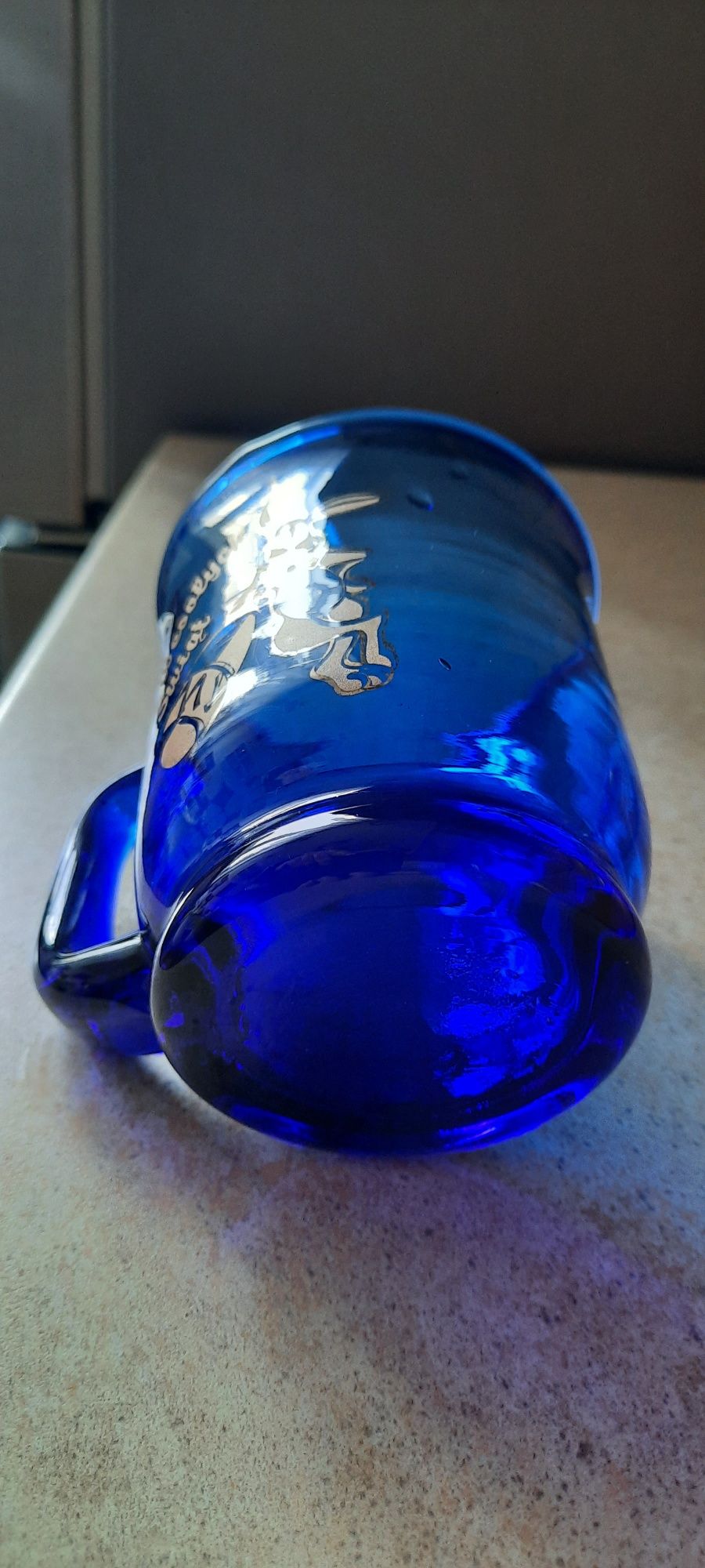 Szklany kufelek Wielkanoc kobalt