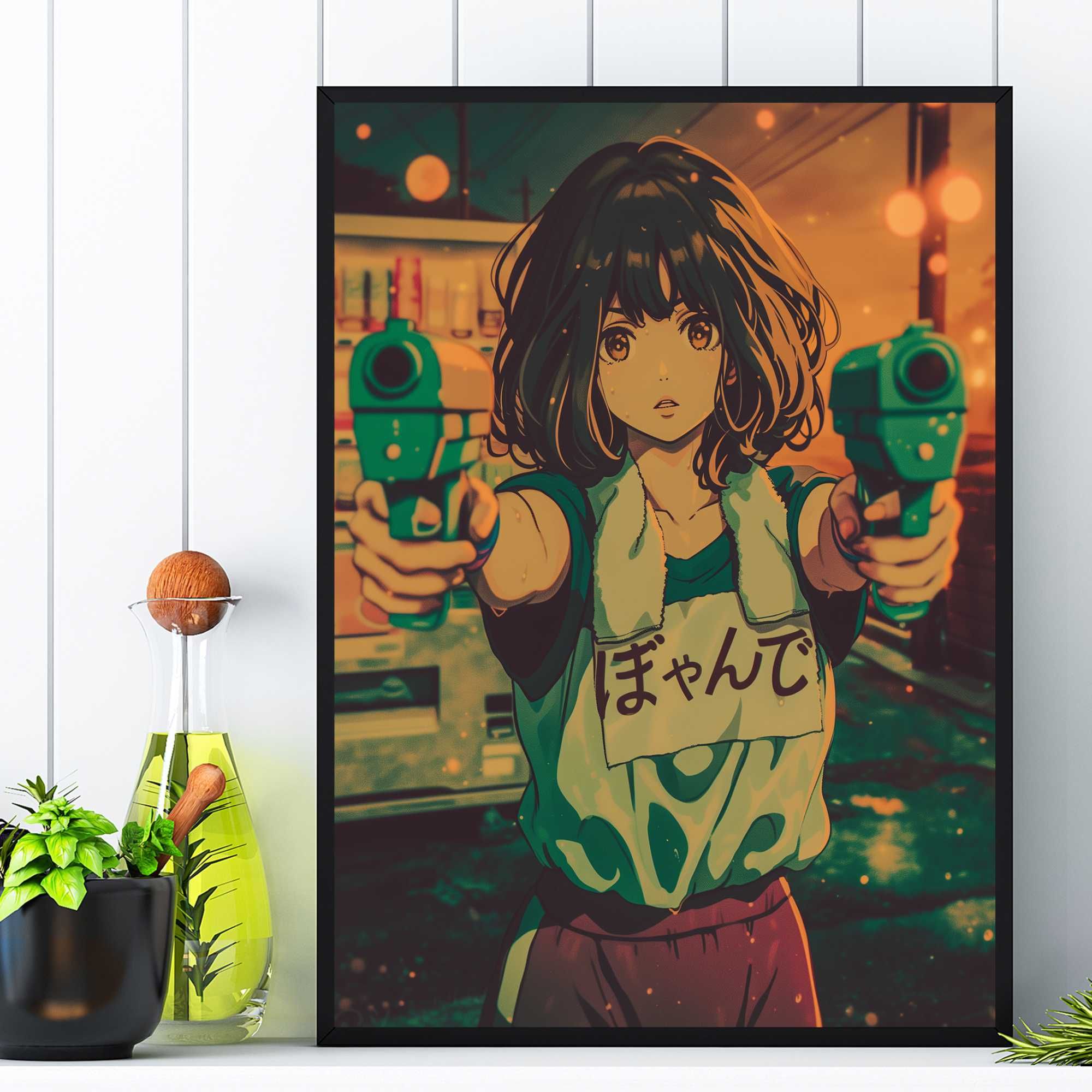 plakat anime manga japoński styl, plakat postać anime styl manga