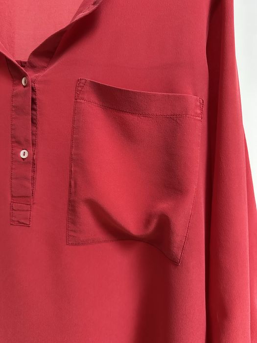 Czerwona Damska Bluzka Koszula Prześwitująca Casual Rozmiar S/M 36/38