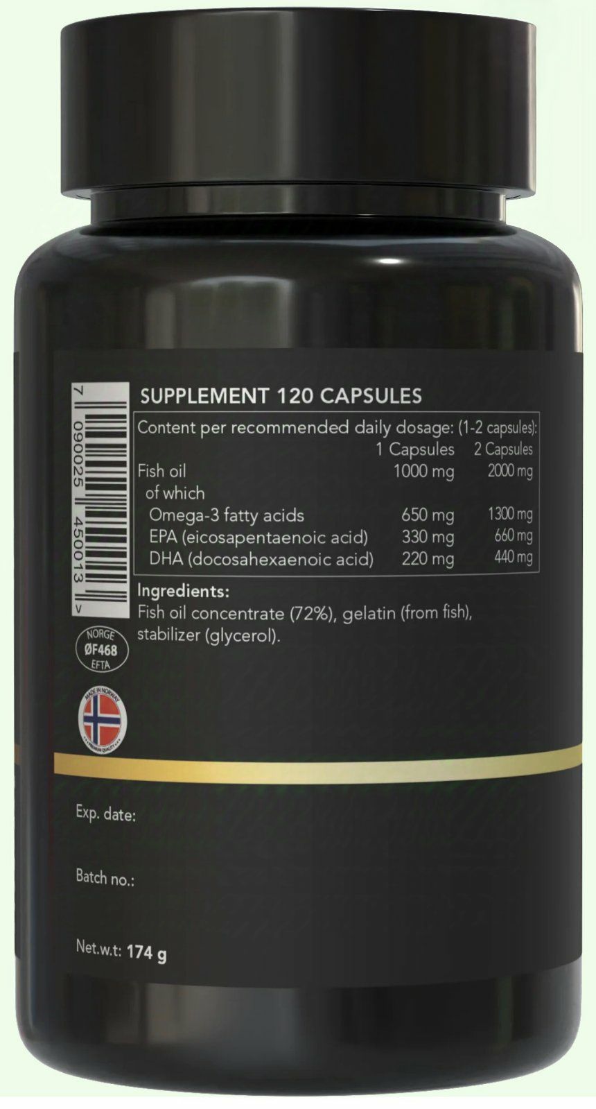 OMEGA-3 STRONG, 33/22, 1000 мг, EЕ(етилові ефіри), 120