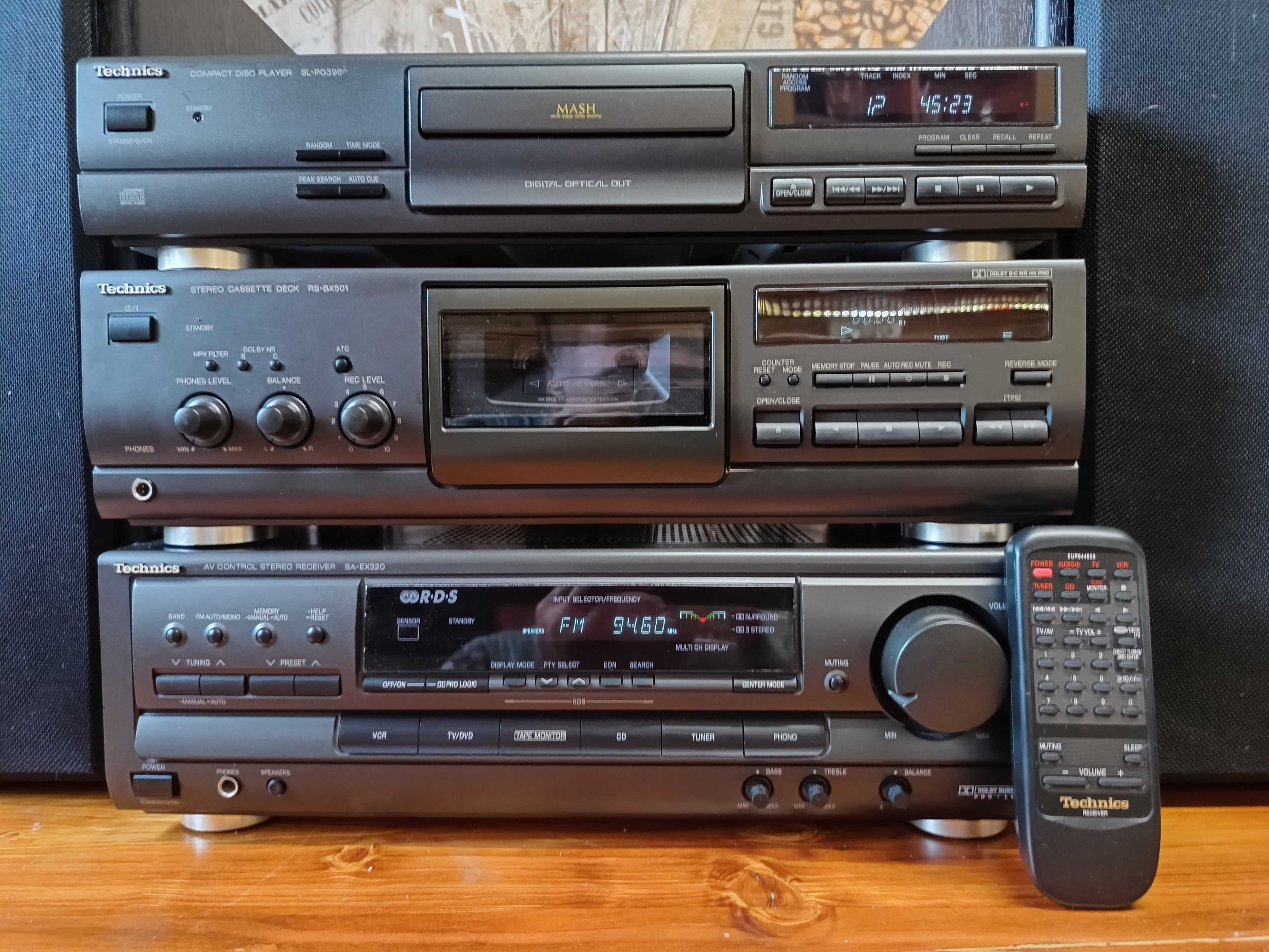 Wieża 3 - częściowa Technics plus kolumny Technics SB - CS6.