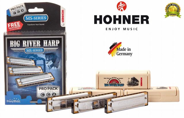 Hohner Big River Harp 590/20 Pro Pack CGA zestaw trzech harmonijek
