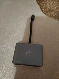 Adapter USB-C Tradebit 6315 na 4 wejścia srebrny nowy