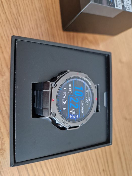Smartwatch zegarek DM58 jak Amazfit Trex3. GPS, Amoled. Komplet