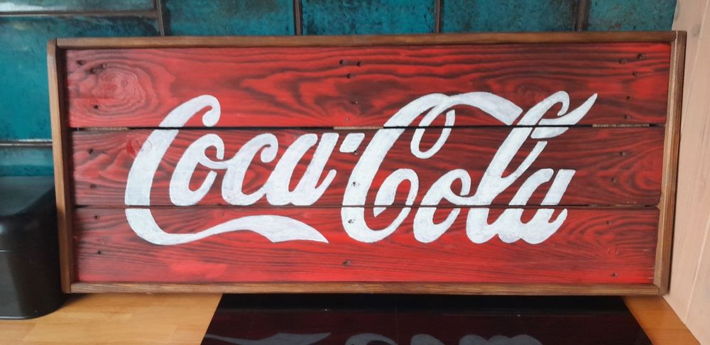 szyld coca cola ręcznie malowany