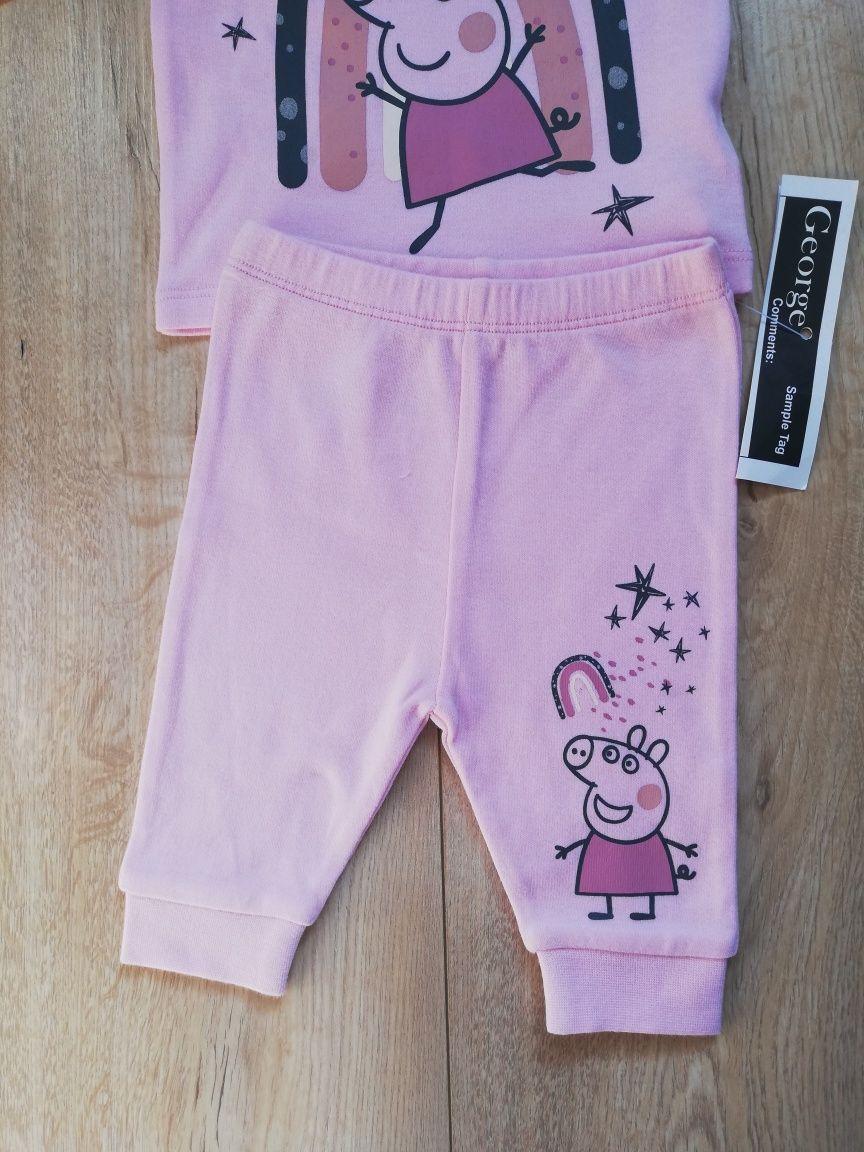 Komplet niemowlęcy, piżama niemowlęca, spodnie i bluzka Świnka Peppa