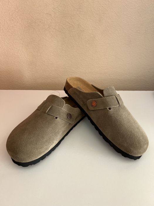 Birkenstock Boston коричневі, розмір 38 (замшеві шльопанці)
