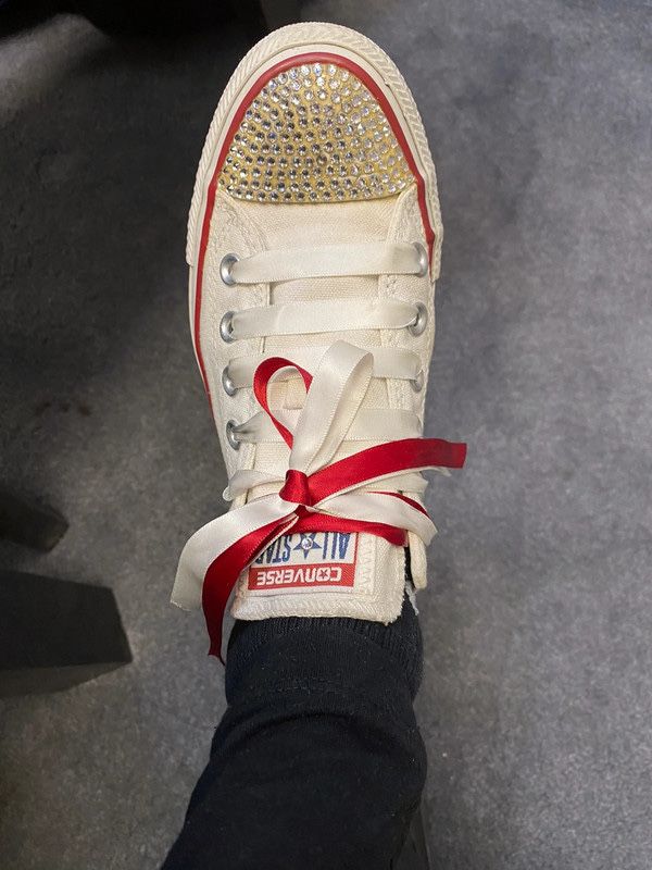 Converse All star trampki sneakers białe cyrkonie 37,5 38 Chuck taylor