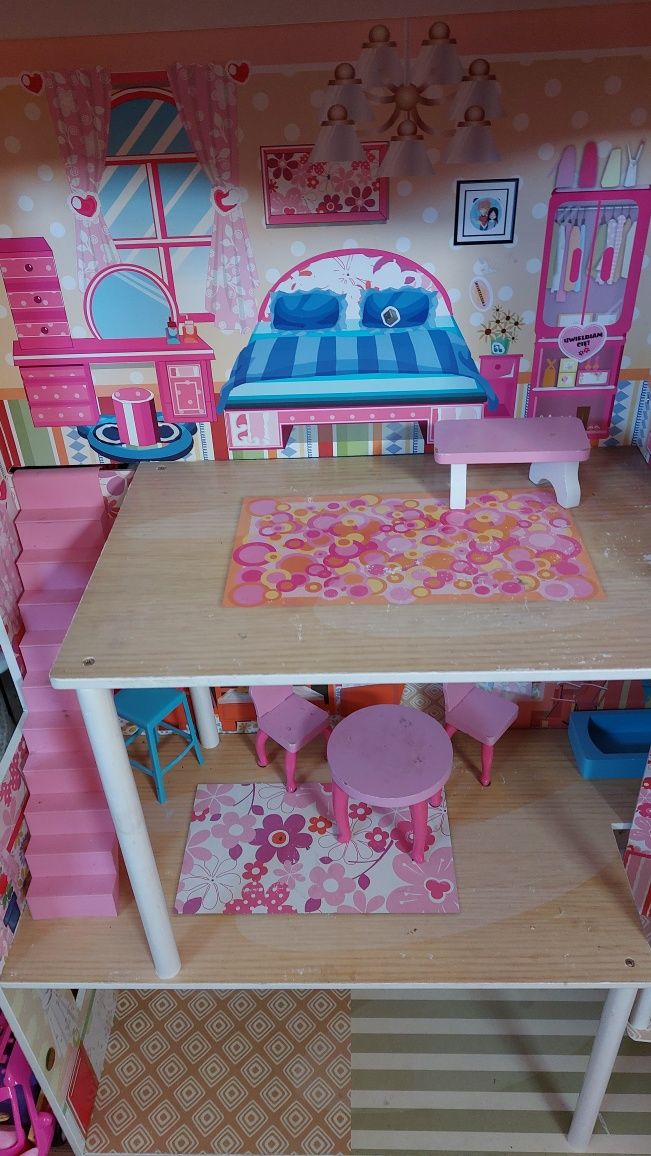 Domek dla lalek barbie + gratisy mdf plyta winda