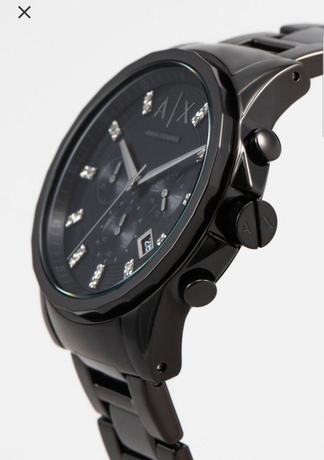 Czarny oryginalny zegarek Armani Exchange, nowy w pudełku