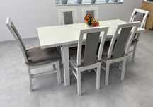 Stół do jadalni 160 x 70 cm rozkładany wraz z kompletem 6 szt. krzeseł