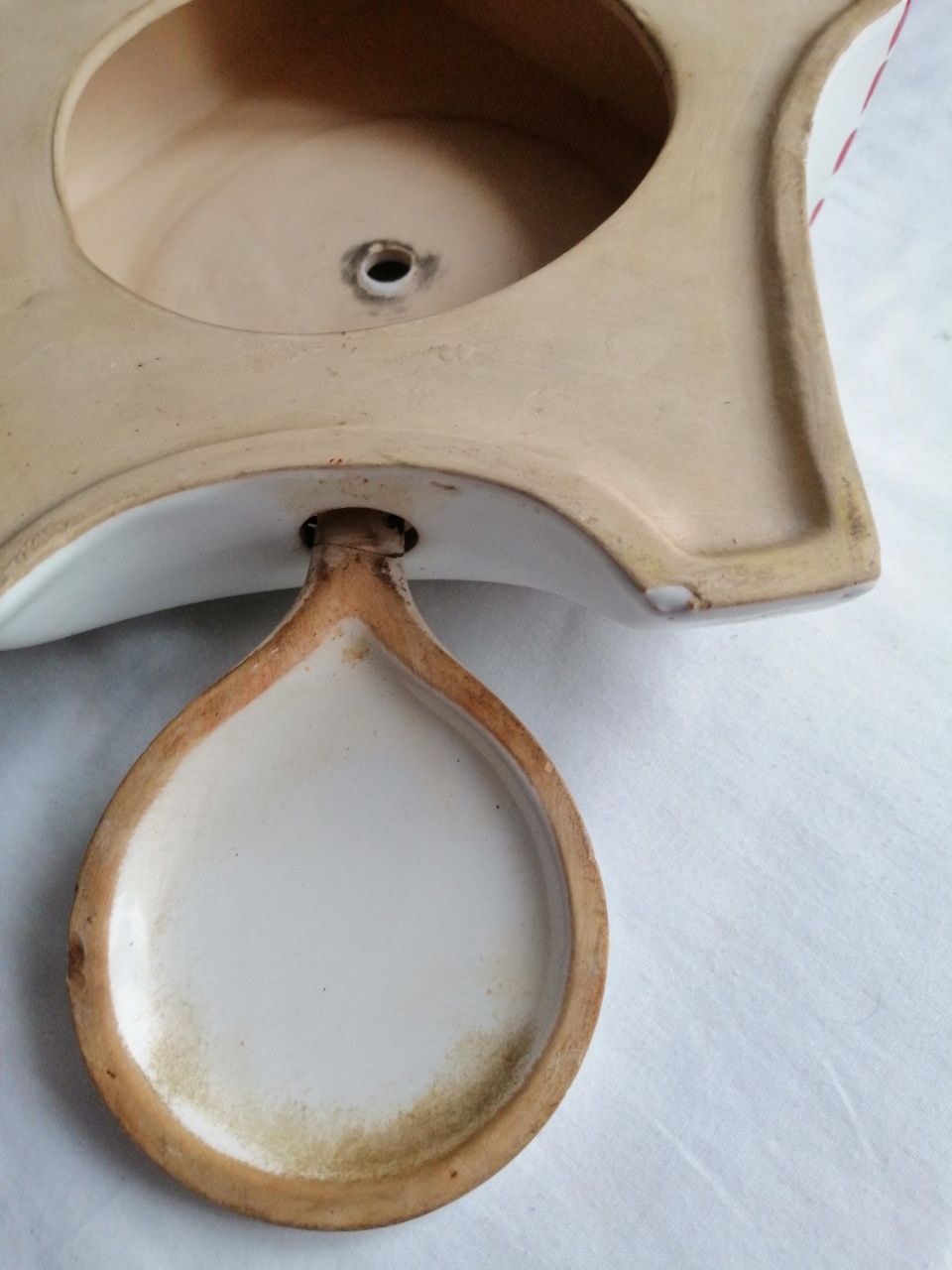 Stara ceramiczna obudowa zegara+wskazówki