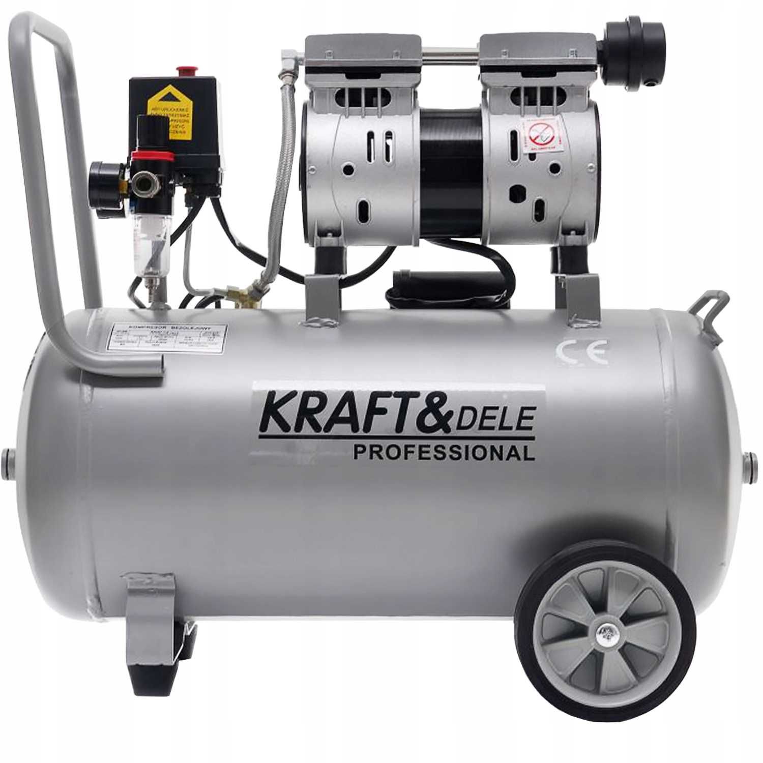 Kompresor bezolejowy 50L 2-tłokowy Kraft&Dele KD1396 8bar