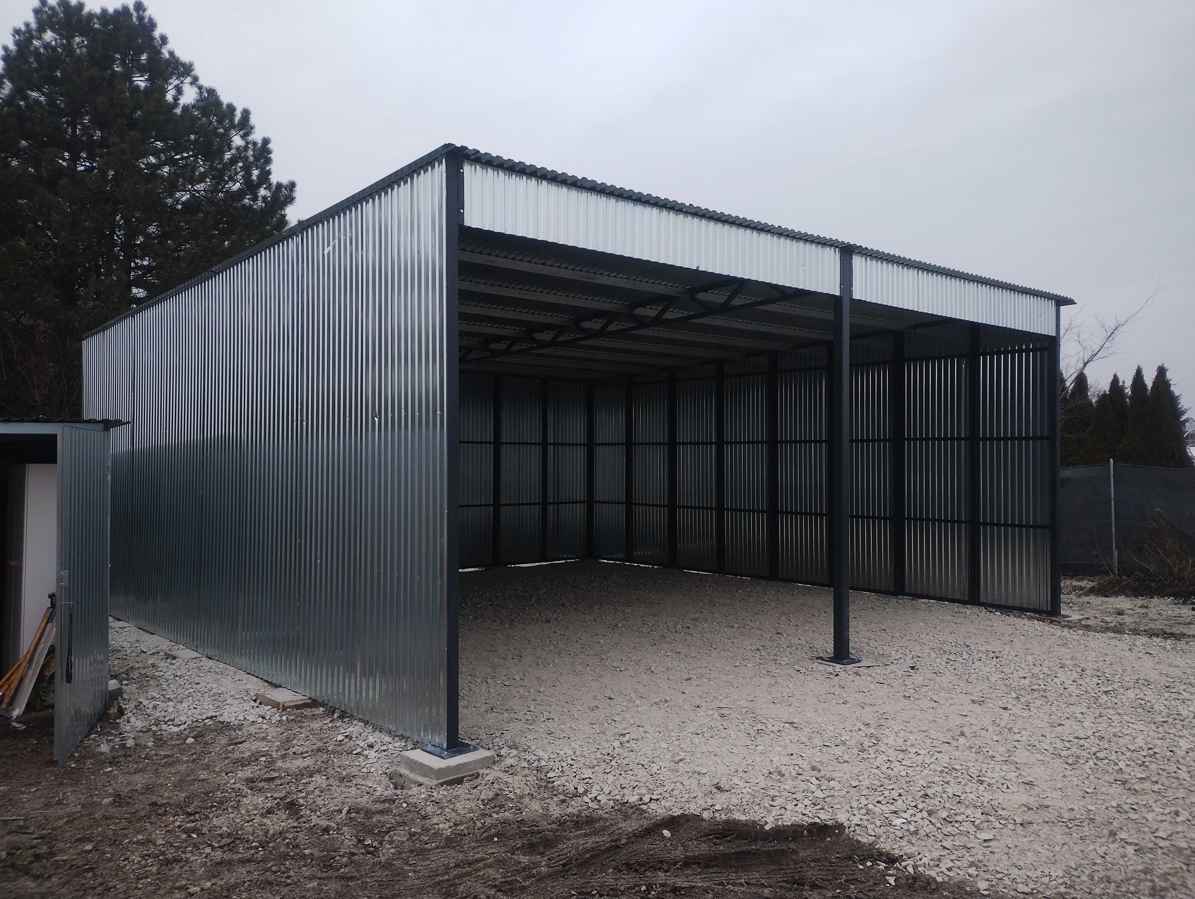 Garaż blaszany. Schowek. 4x6  Konstrukcja ocynkowana. 1 gat. Producent